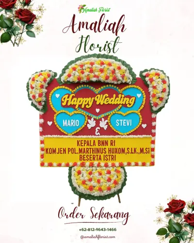 Karangan Papan Bunga Pernikahan di Kelor